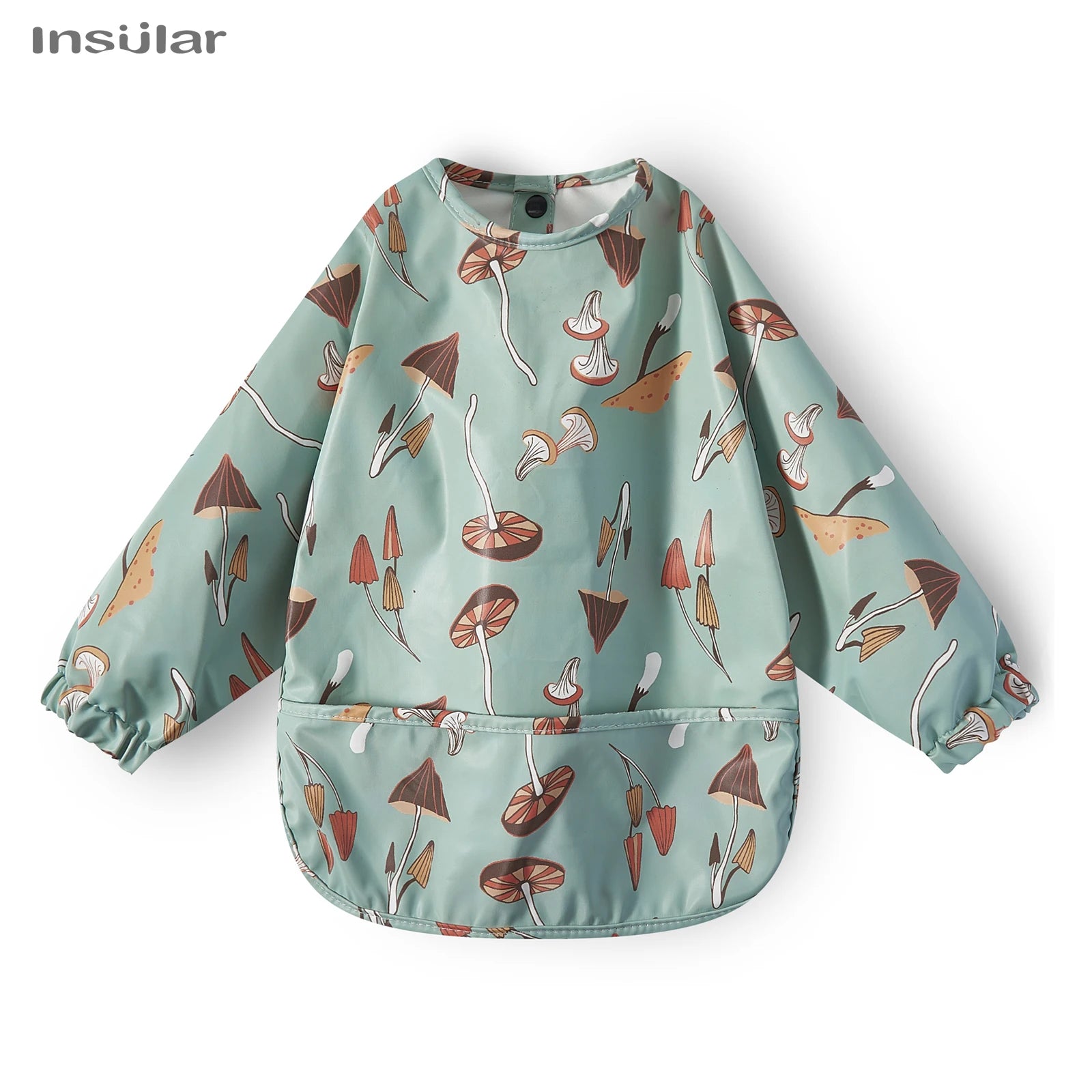 New Children Feeding Aprons Long Sleeve Baby Bib with Pocket Full Cover Baby Bibs with Pocket Waterproof Long Sleeve Bibs