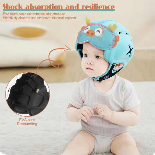 Baby Head Protector Helmet, Breathable Baby Head Protector for Crawling and Walking, Infant Soft Helmet, Anti-Collision, Ultra-Lightweight, Expandable and Adjustable Age 6-24 Months
