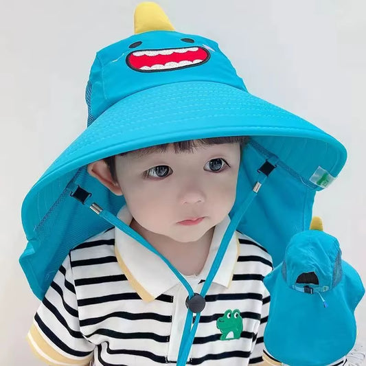 Outdoor Summer Hat for Kids Children Sun Hat Neck Ear Cover Sun Protection Beach Caps Kids Boy Girl Flap Cap for Children