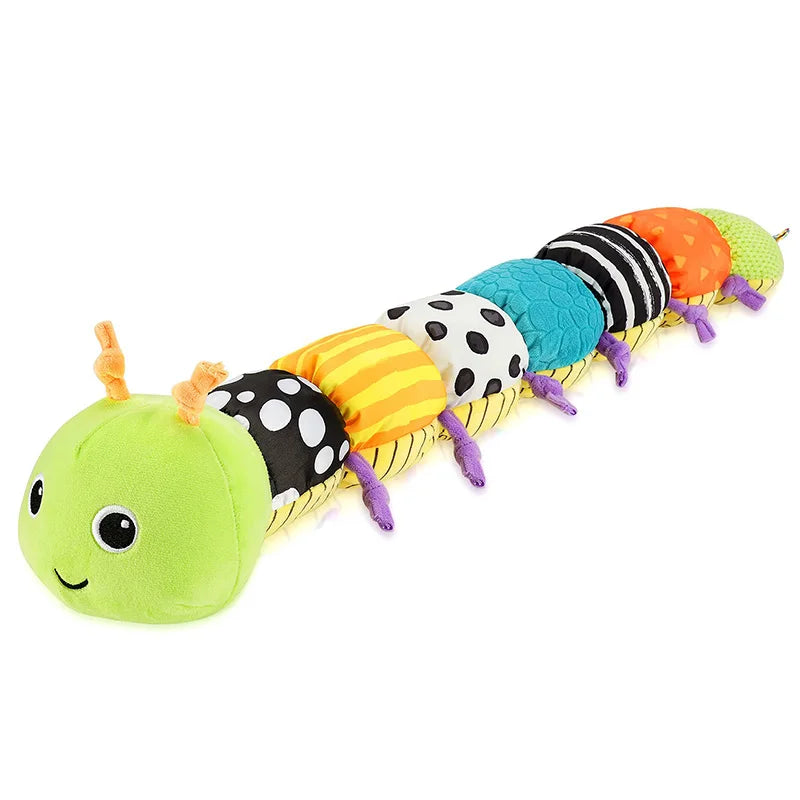 Baby Rattle Musical Caterpillar Worm Soft Infant Plush Toys Educational Interactive Sensory Toy for Babies Newborn Toddler Gift