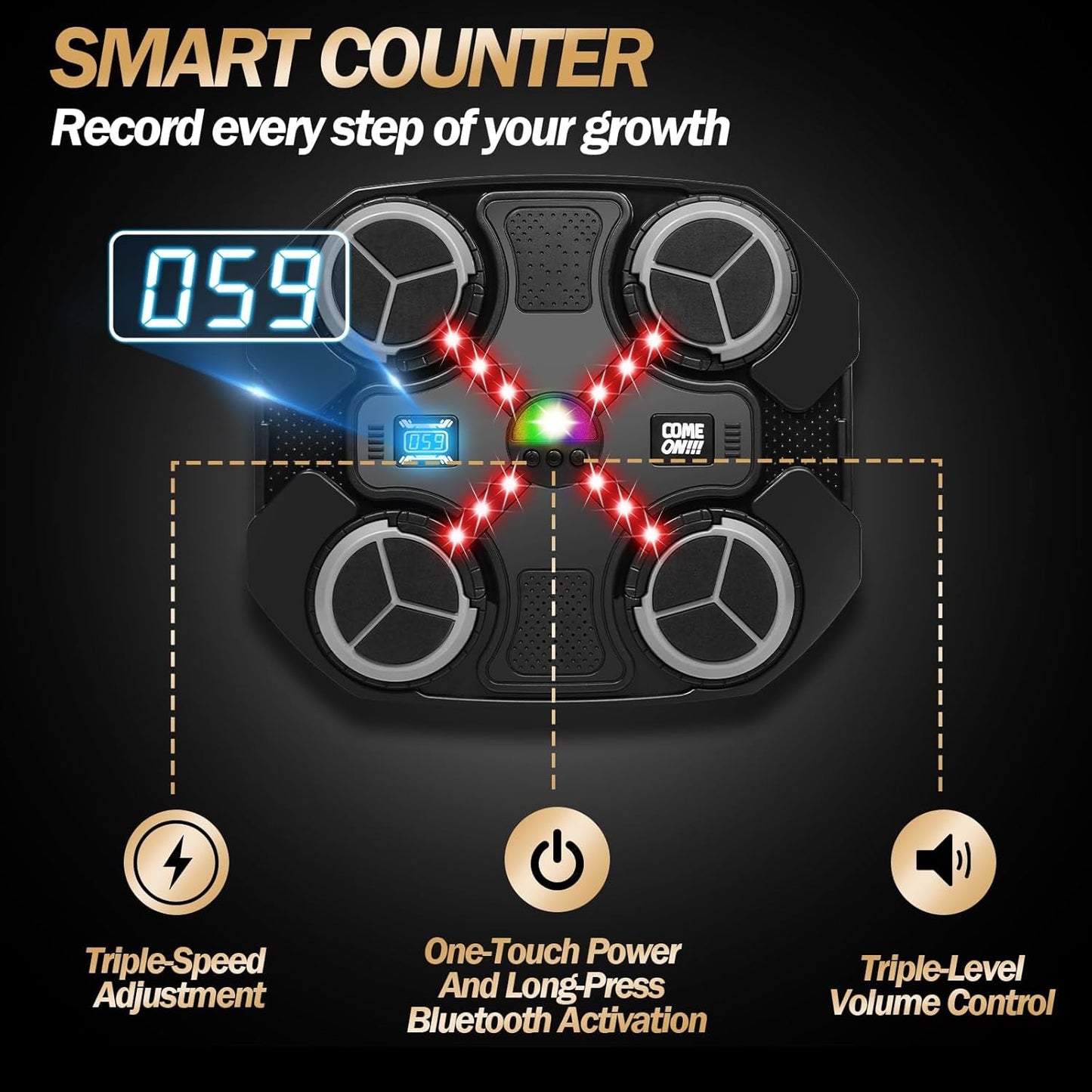 Music Boxing Machine for Kids, Wall Mounted Bluetooth Smart Punching Target with Scoring Function Sports Toy for Kids, Music Boxing Target Workout Punching Equipment for Home