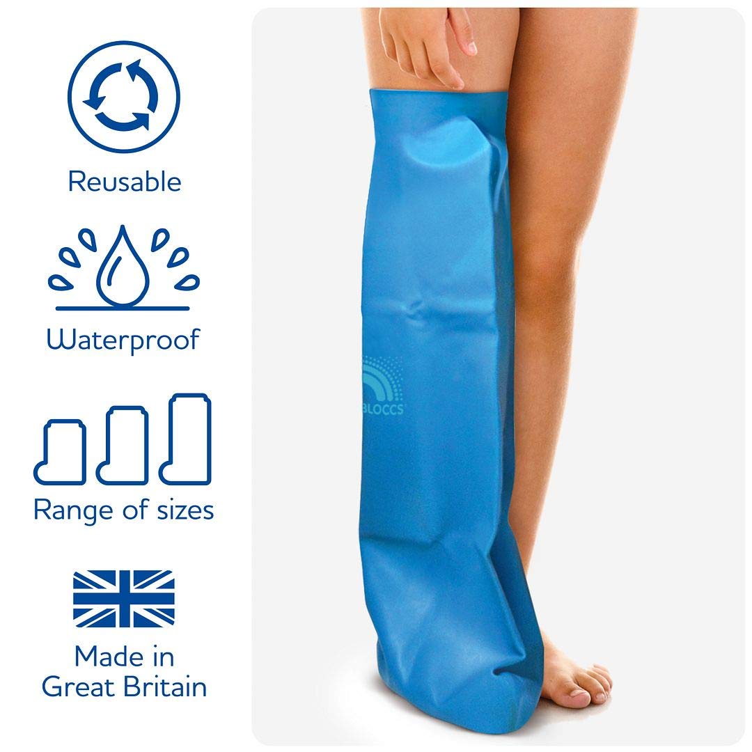 100% Waterproof Cast Shower Cover Leg Kids- Swim on Vacation, Shower & Bathe. Durable Child Leg Cast Protector - #CL78-L - Child Leg - (Large)