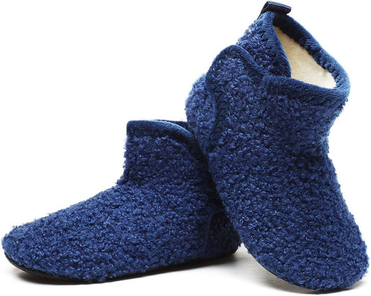 Toddler Kids Lightweight Winter Fuzzy Warm Indoor Outdoor House Slippers Non-Slip Grip Comfy Home Shoes for Boys Girls