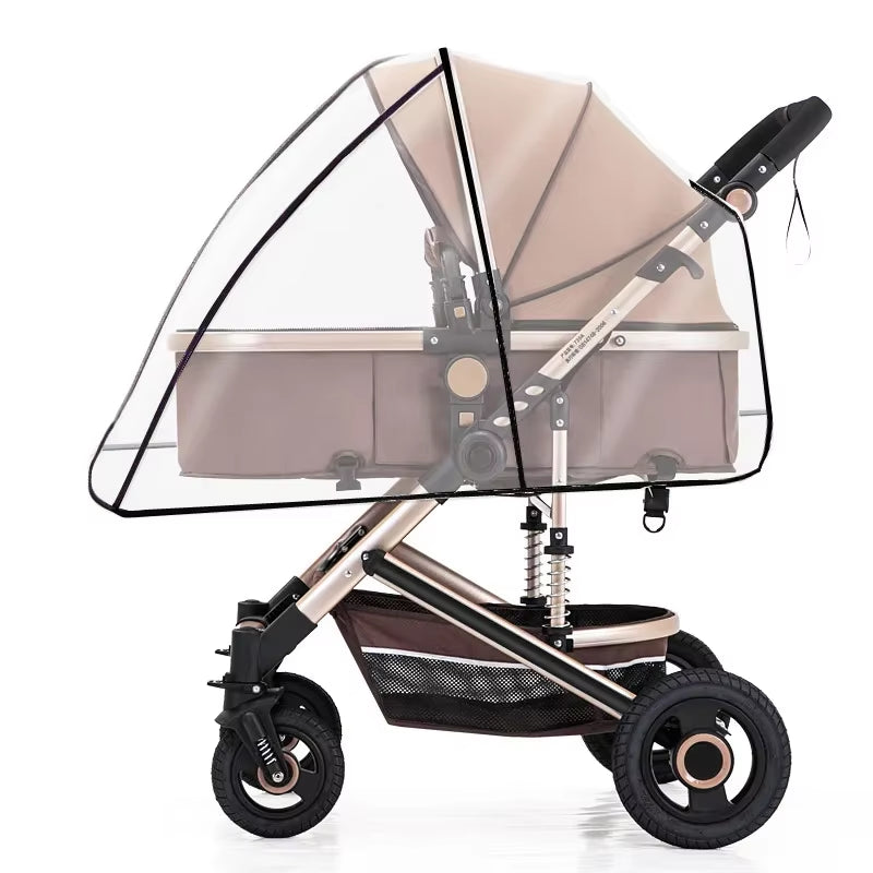 Universal Waterproof Pram Rain Cover Baby Stroller Accessories Transparent Wind Dust Shield Zipper Open for Pushchairs Raincoat