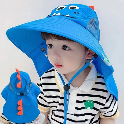 Outdoor Summer Hat for Kids Children Sun Hat Neck Ear Cover Sun Protection Beach Caps Kids Boy Girl Flap Cap for Children