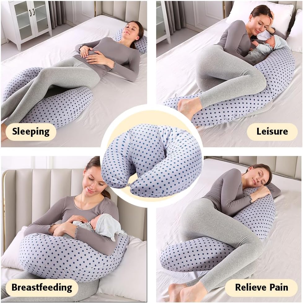 Nursing Pillow for Breastfeeding, Baby Nursing Pillow for Newborn, Nursing Essentials for Bottle and Breastfeeding, Breast Feeding Pillows Support for Mom and Baby with Removable Cover