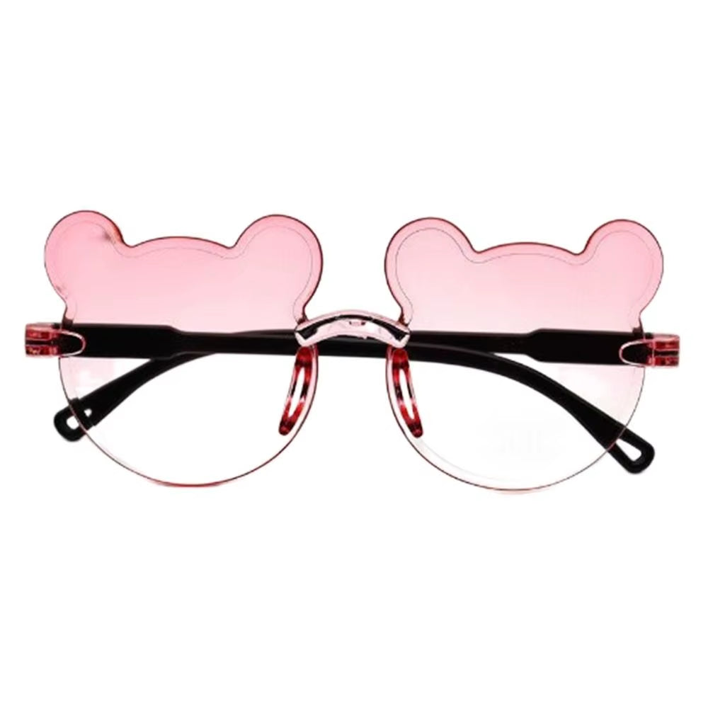 New Kids Sunglasses Cartoon Bear Sunglasses for Boy Girl Children Rimless Sunglasses UV375 Sunglasses Outdoor Anti-Glare Eyewear