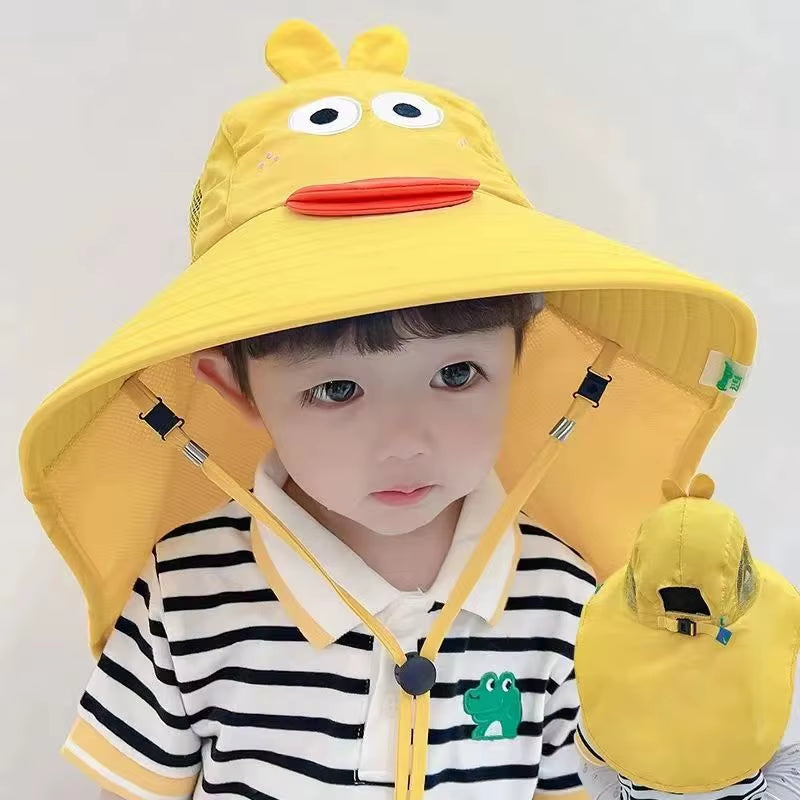 Outdoor Summer Hat for Kids Children Sun Hat Neck Ear Cover Sun Protection Beach Caps Kids Boy Girl Flap Cap for Children