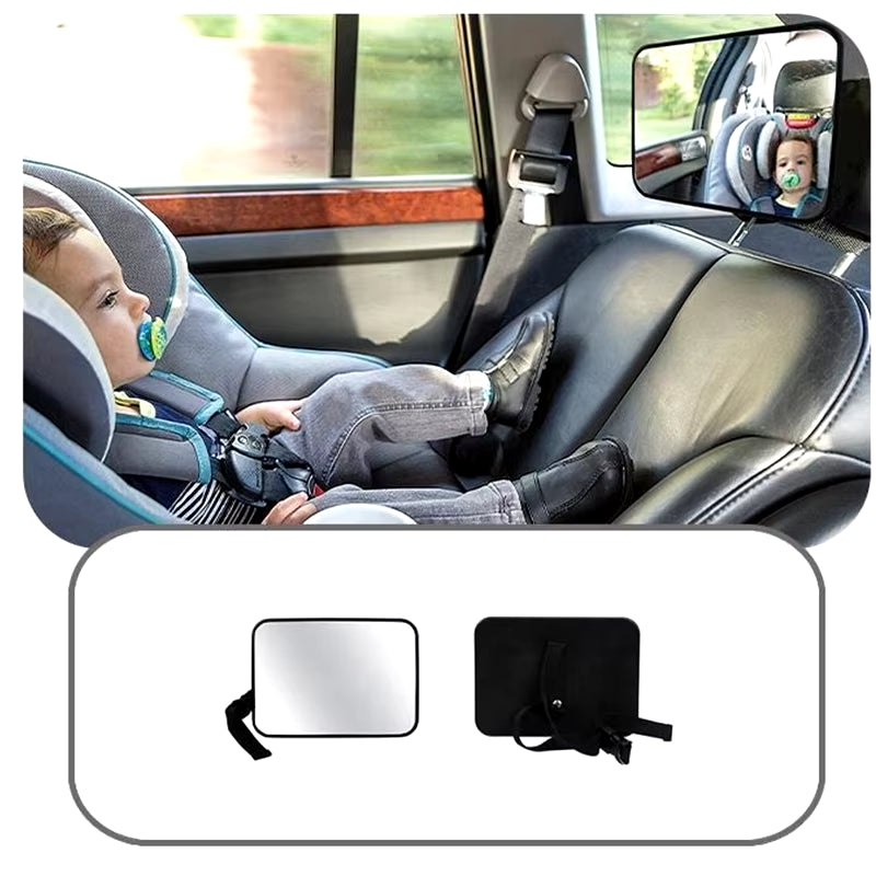 EAFC Adjustable Wide Car Rear Seat Mirror Baby/Child Seat Car Safety Mirror Monitor Square Safety Car Baby Mirror Car Interior