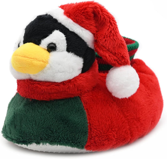 Fuzzy Animal Slippers for Toddler and Little Kids, Moose Giraffe Dog Slippers for Boys Girls