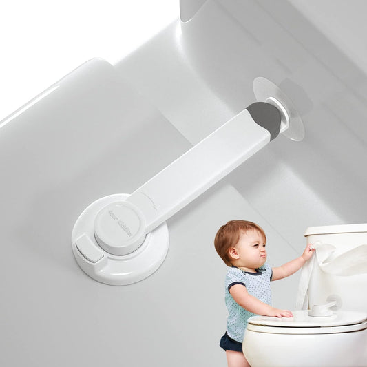 Toilet Locks Baby Proof, Baby Proofing Toilet Seat Lock with Extra Pallet Fit for Most Standard Toilet, Easy Intallation Toilet Lid Lock for Child Safety with 1 Extra 3M Adhesive((1 Pack)