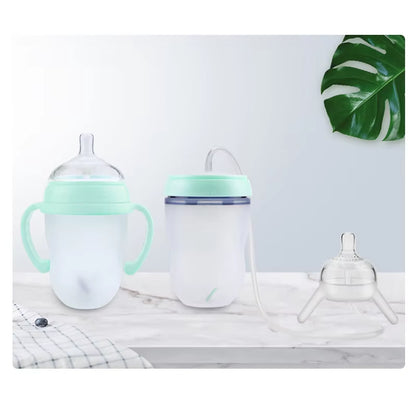 250ML Baby Feeding Bottle Children Bottle Hands-Free Kids Cup Silicone Nipple NO BPA Baby Pacifier Drinking Water Milk Bottle