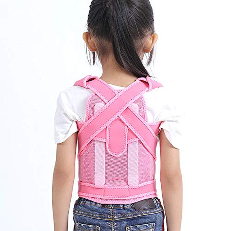 Back Posture Corrector for Kids - Adjustable Spinal Brace/Back Support Help to Improve Posture for Child & Slouching Correction,Pink,M