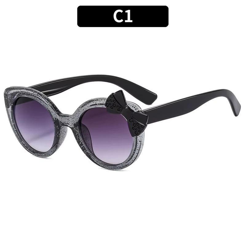 2024 Lovely Cat Eye Children Sunglasses Personality Bowknot Sun Glasses Kids Cute Baby Eyewear Trend Girls Boy Eyeglasses