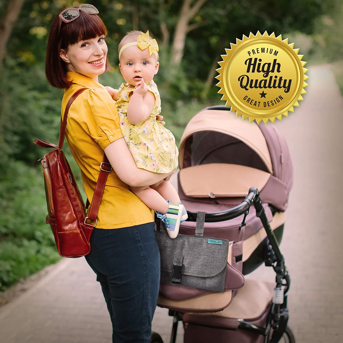 Portable Diaper Changing Pad, Portable Changing Pad for Newborn Girl & Boy - Baby Changing Pad with Smart Wipes Pocket – Waterproof Travel Changing Kit - Baby Gift by