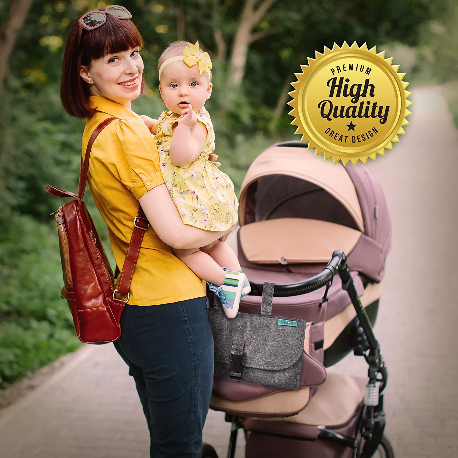 Portable Diaper Changing Pad, Portable Changing Pad for Newborn Girl & Boy - Baby Changing Pad with Smart Wipes Pocket – Waterproof Travel Changing Kit - Baby Gift by