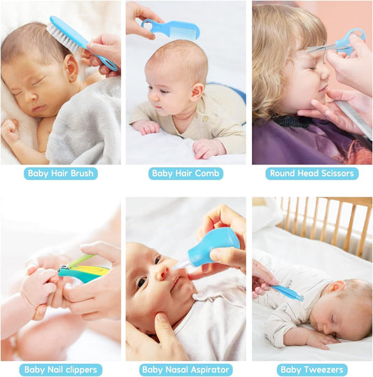 Baby Healthcare and Grooming Kit, Portable Baby Safety Care Set, Baby Essentials Kit for Newborn (Blue 26 in 1)