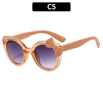 2024 Lovely Cat Eye Children Sunglasses Personality Bowknot Sun Glasses Kids Cute Baby Eyewear Trend Girls Boy Eyeglasses
