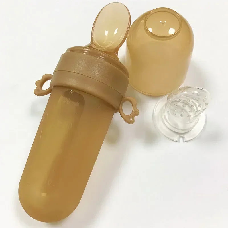 40Ml Kid Food Supplement Training Feeder Cups Baby Feeding Bottles Spoon Child Silicone Pacifier Bottle Fruit Bite Bag