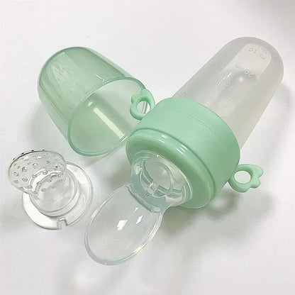 40Ml Kid Food Supplement Training Feeder Cups Baby Feeding Bottles Spoon Child Silicone Pacifier Bottle Fruit Bite Bag