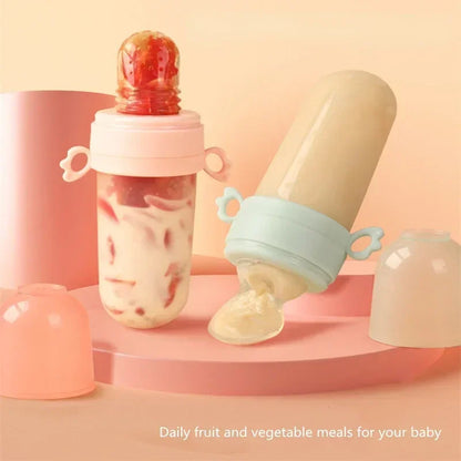 40Ml Kid Food Supplement Training Feeder Cups Baby Feeding Bottles Spoon Child Silicone Pacifier Bottle Fruit Bite Bag