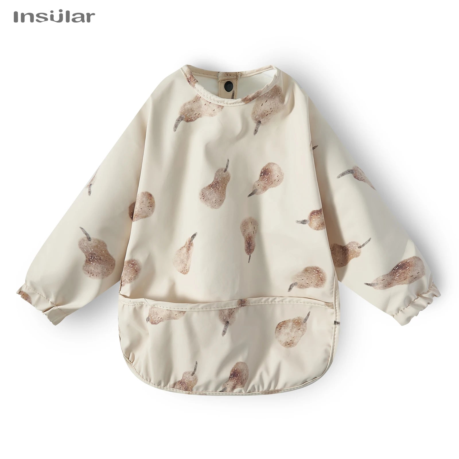 New Children Feeding Aprons Long Sleeve Baby Bib with Pocket Full Cover Baby Bibs with Pocket Waterproof Long Sleeve Bibs