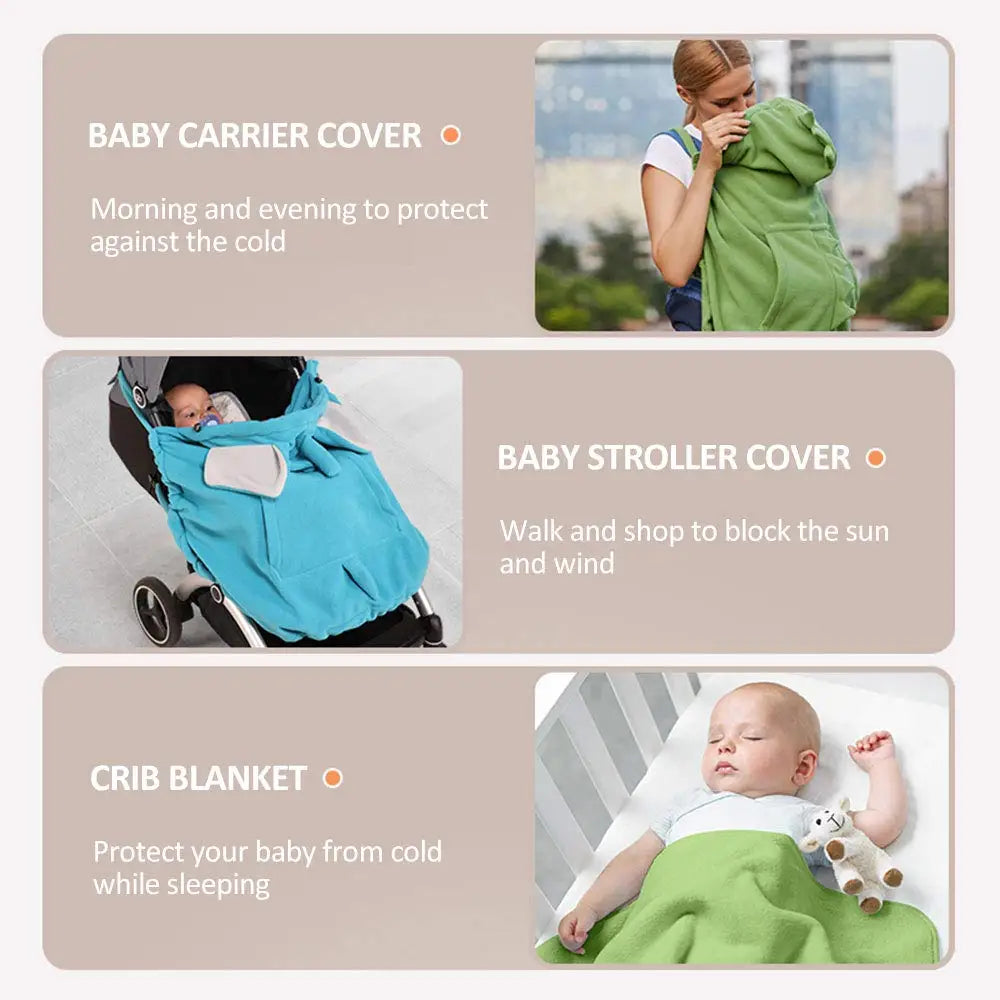 1Pc Baby Windproof Stroller Cover and Baby Carrier Cover Hooded Stretchy Cloaks for Baby Hooded Reversible Suit for All Seasons