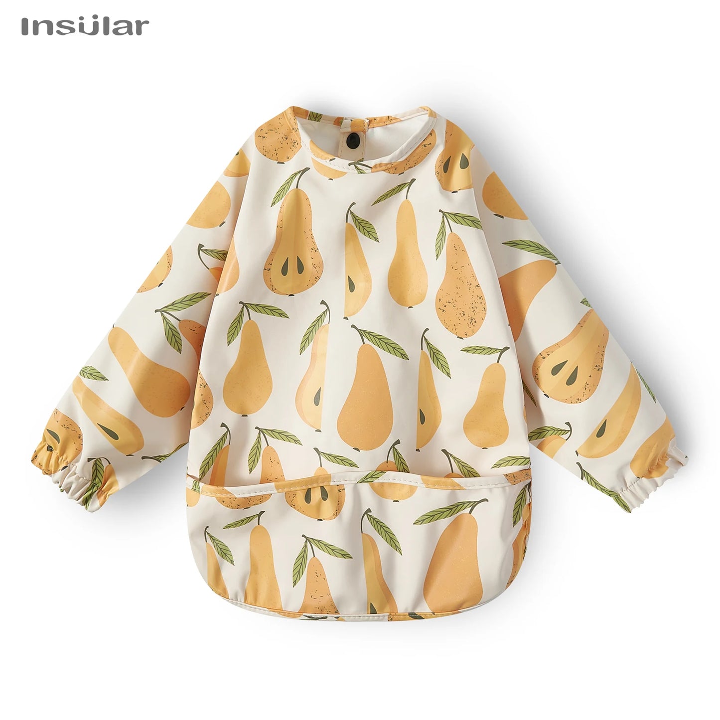 New Children Feeding Aprons Long Sleeve Baby Bib with Pocket Full Cover Baby Bibs with Pocket Waterproof Long Sleeve Bibs