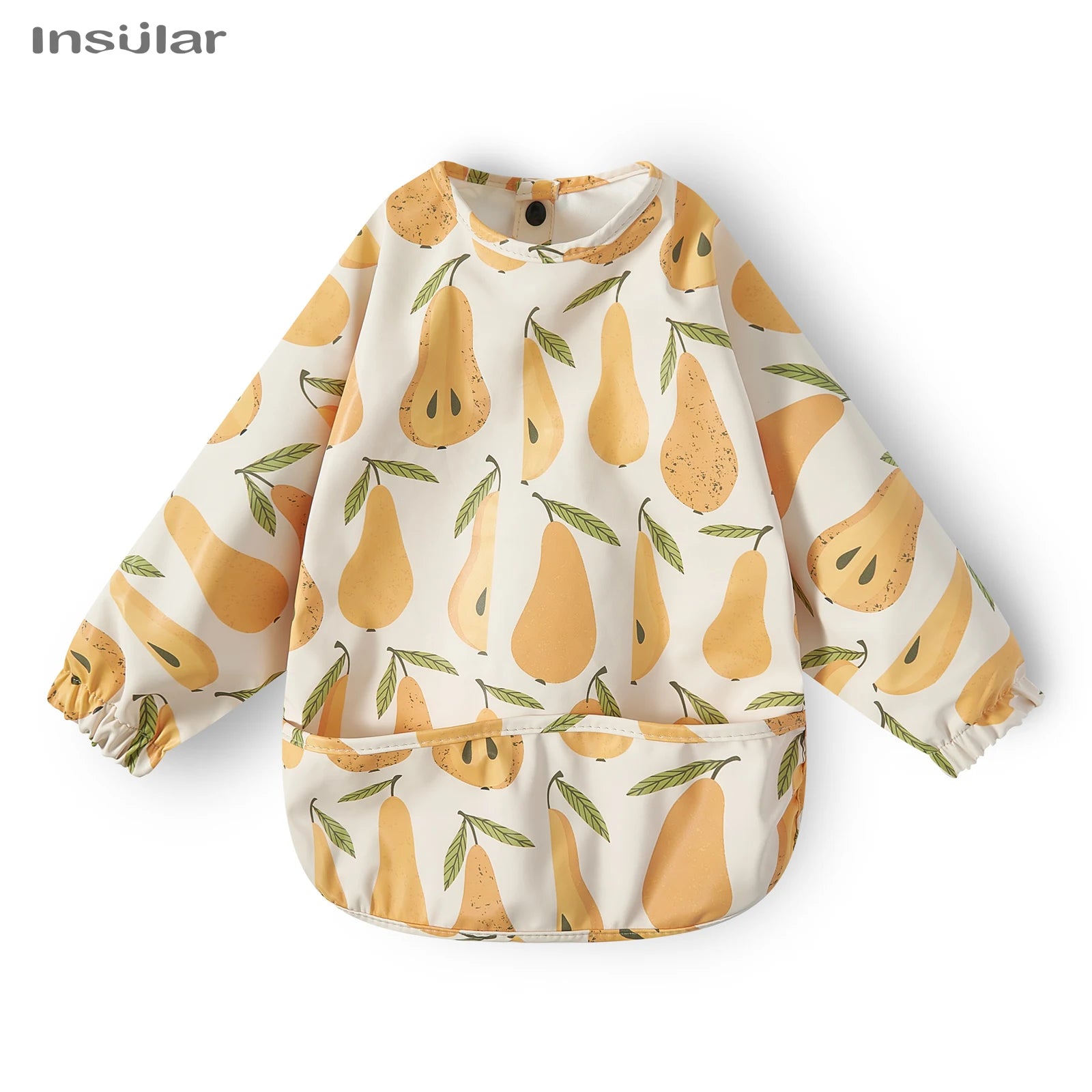 New Children Feeding Aprons Long Sleeve Baby Bib with Pocket Full Cover Baby Bibs with Pocket Waterproof Long Sleeve Bibs