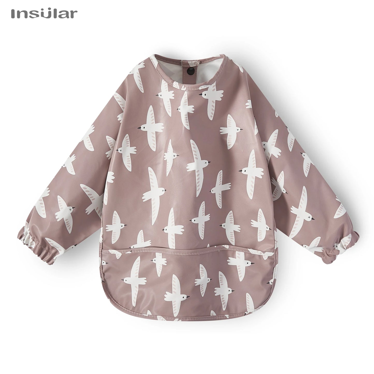 New Children Feeding Aprons Long Sleeve Baby Bib with Pocket Full Cover Baby Bibs with Pocket Waterproof Long Sleeve Bibs