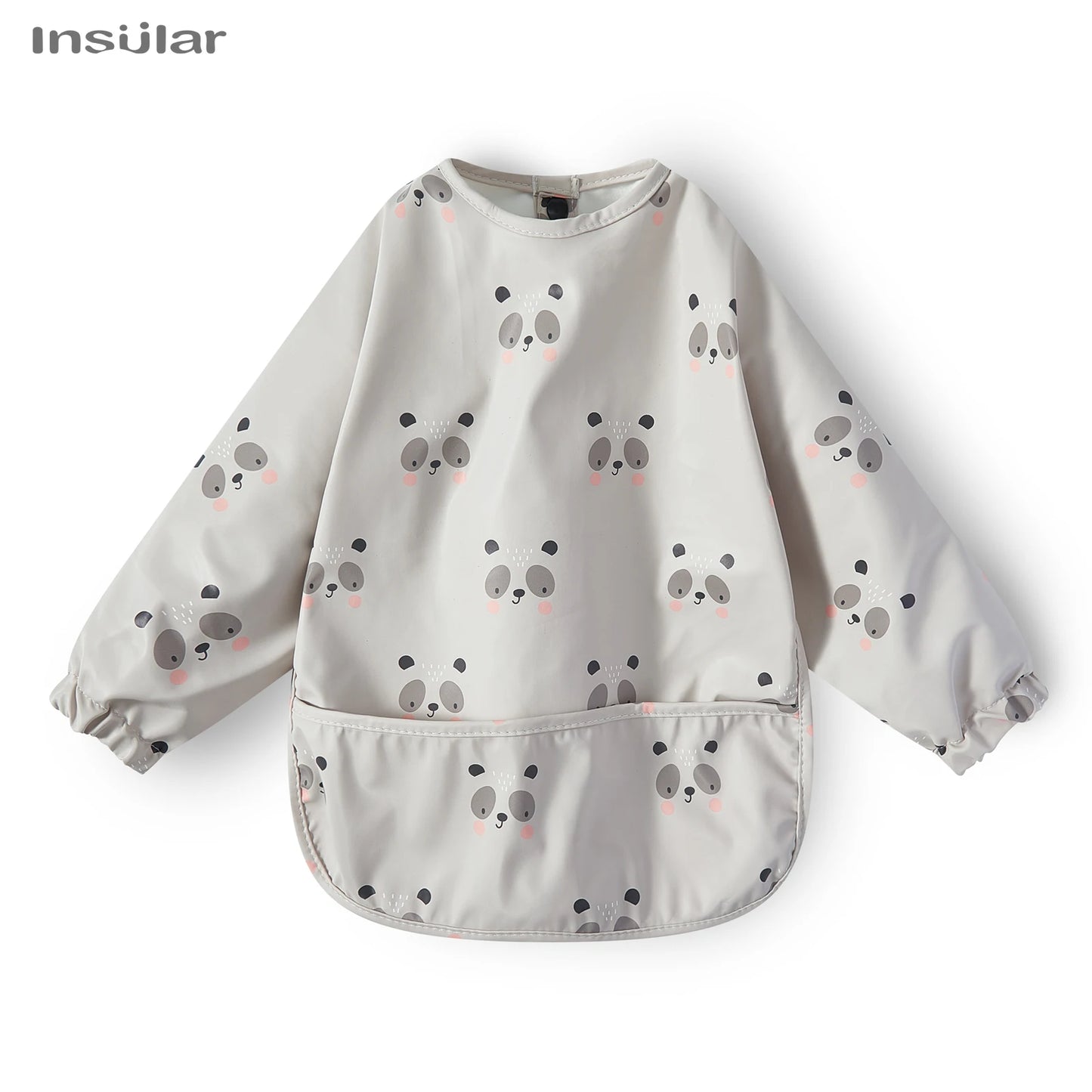 New Children Feeding Aprons Long Sleeve Baby Bib with Pocket Full Cover Baby Bibs with Pocket Waterproof Long Sleeve Bibs