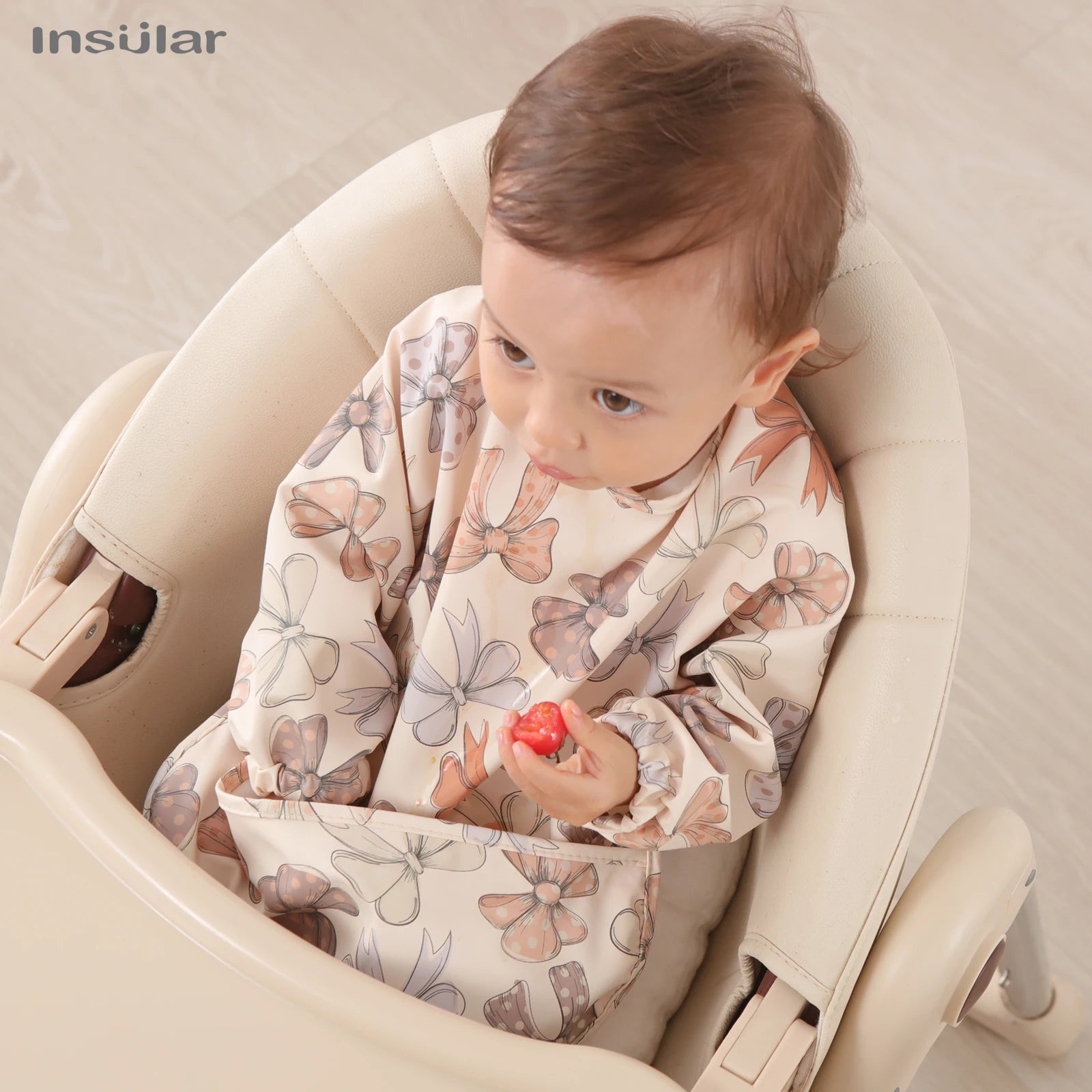 New Children Feeding Aprons Long Sleeve Baby Bib with Pocket Full Cover Baby Bibs with Pocket Waterproof Long Sleeve Bibs