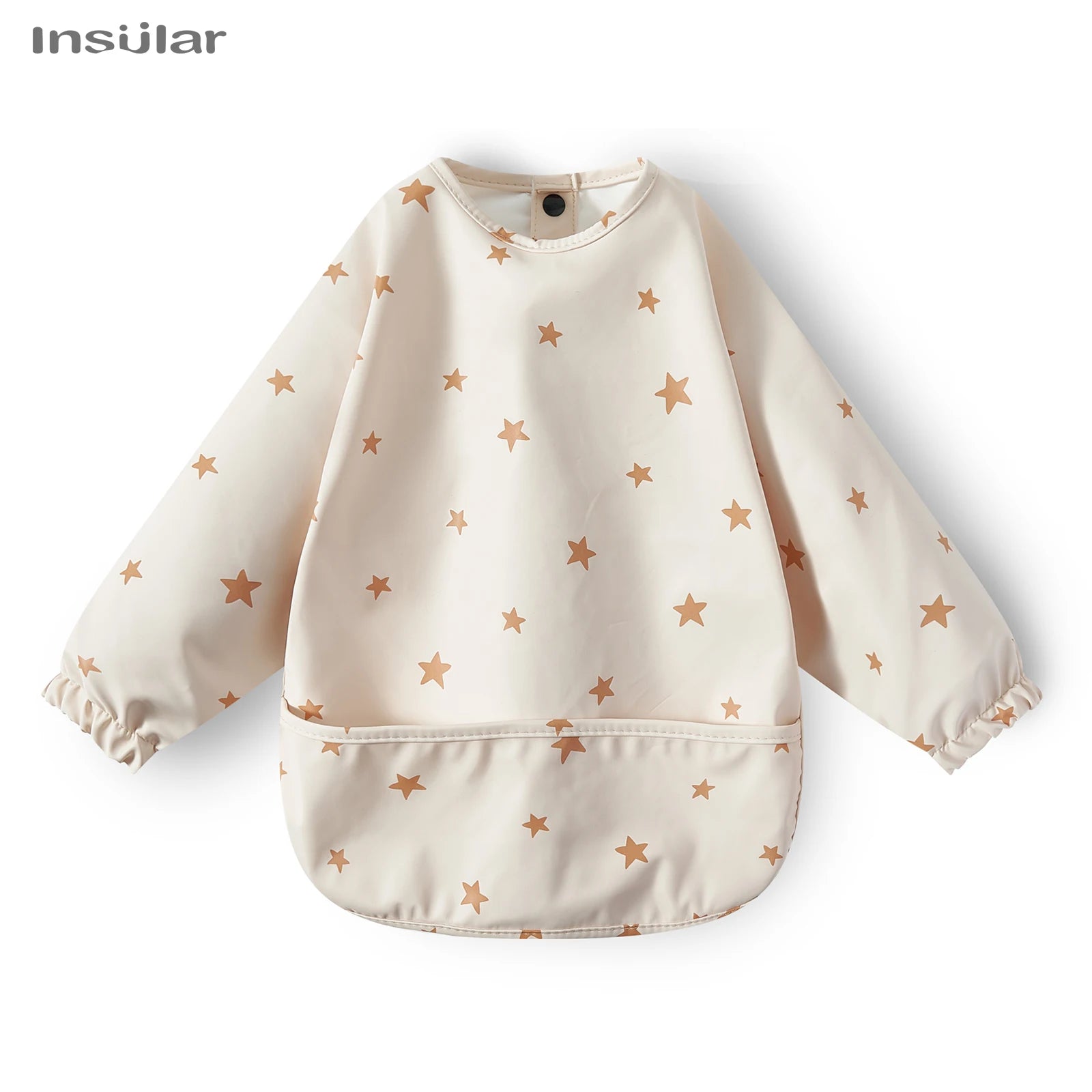 New Children Feeding Aprons Long Sleeve Baby Bib with Pocket Full Cover Baby Bibs with Pocket Waterproof Long Sleeve Bibs