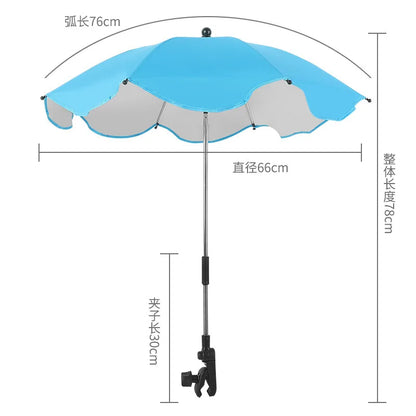 Universal Baby Car Pram Umbrella Adjustable Shade Umbrella Uv Sunshade for Stroller Accessories Sun Visor Portable Parasol Items