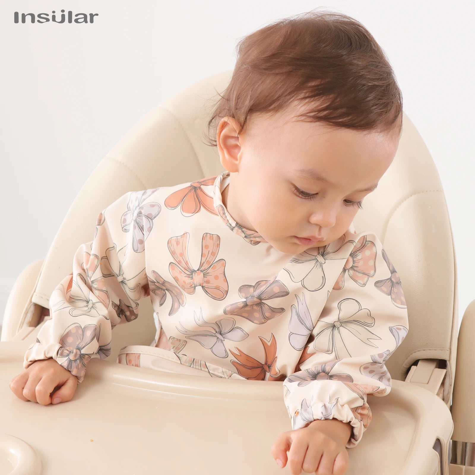 New Children Feeding Aprons Long Sleeve Baby Bib with Pocket Full Cover Baby Bibs with Pocket Waterproof Long Sleeve Bibs