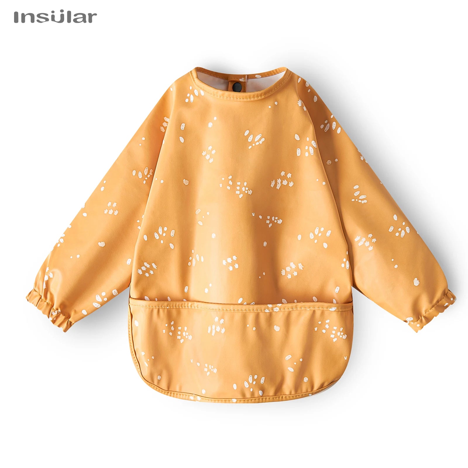 New Children Feeding Aprons Long Sleeve Baby Bib with Pocket Full Cover Baby Bibs with Pocket Waterproof Long Sleeve Bibs