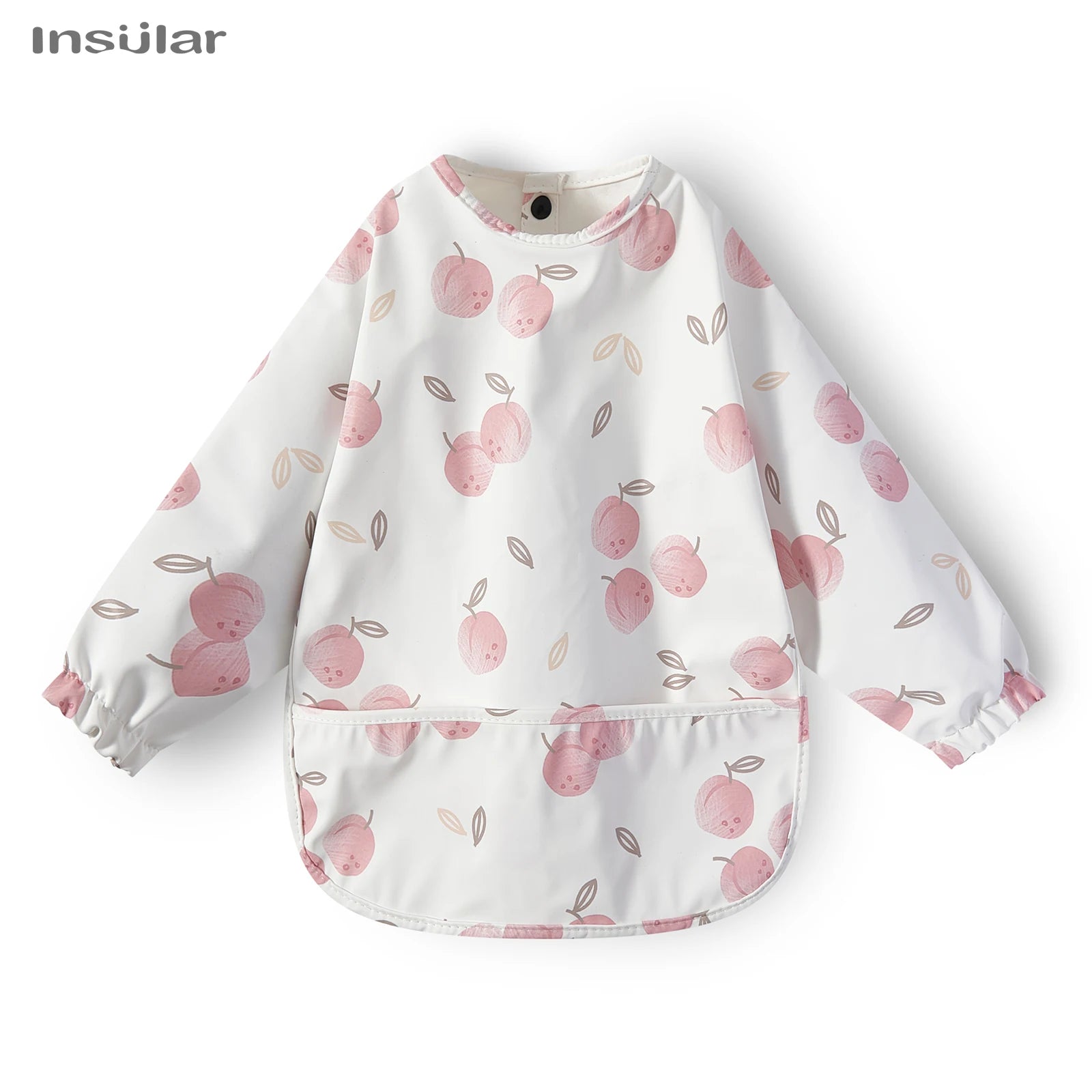 New Children Feeding Aprons Long Sleeve Baby Bib with Pocket Full Cover Baby Bibs with Pocket Waterproof Long Sleeve Bibs