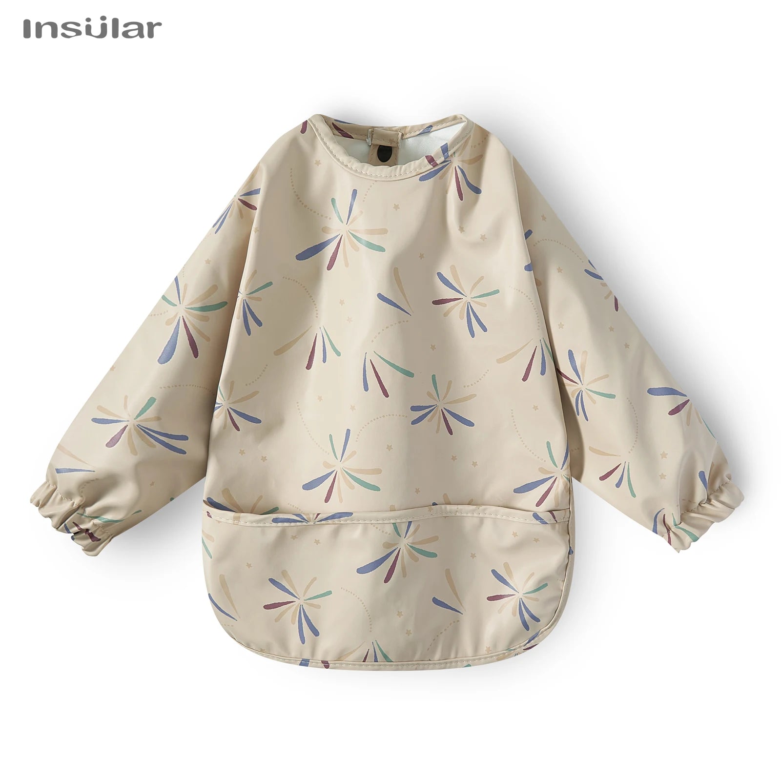 New Children Feeding Aprons Long Sleeve Baby Bib with Pocket Full Cover Baby Bibs with Pocket Waterproof Long Sleeve Bibs