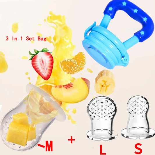 3 in 1 Baby Bottle Feeding Fruit Vegetable Music Newborn Food Supplement Bite Juice Feeder Baby Nimbler Pacifier Fruit Portable