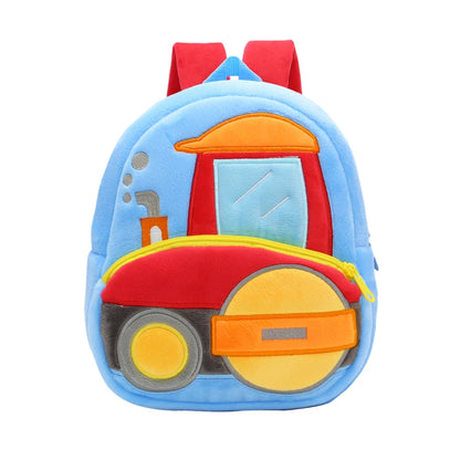 2-4 Years Old Kids Engineering Backpack Cartoon Excavator Backpack Plush Kids Small School Bag Toy Backpack