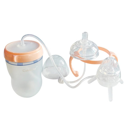 250ML Baby Feeding Bottle Children Bottle Hands-Free Kids Cup Silicone Nipple NO BPA Baby Pacifier Drinking Water Milk Bottle