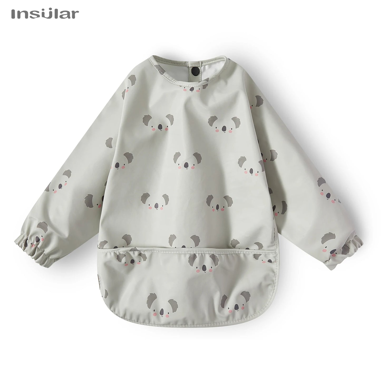 New Children Feeding Aprons Long Sleeve Baby Bib with Pocket Full Cover Baby Bibs with Pocket Waterproof Long Sleeve Bibs