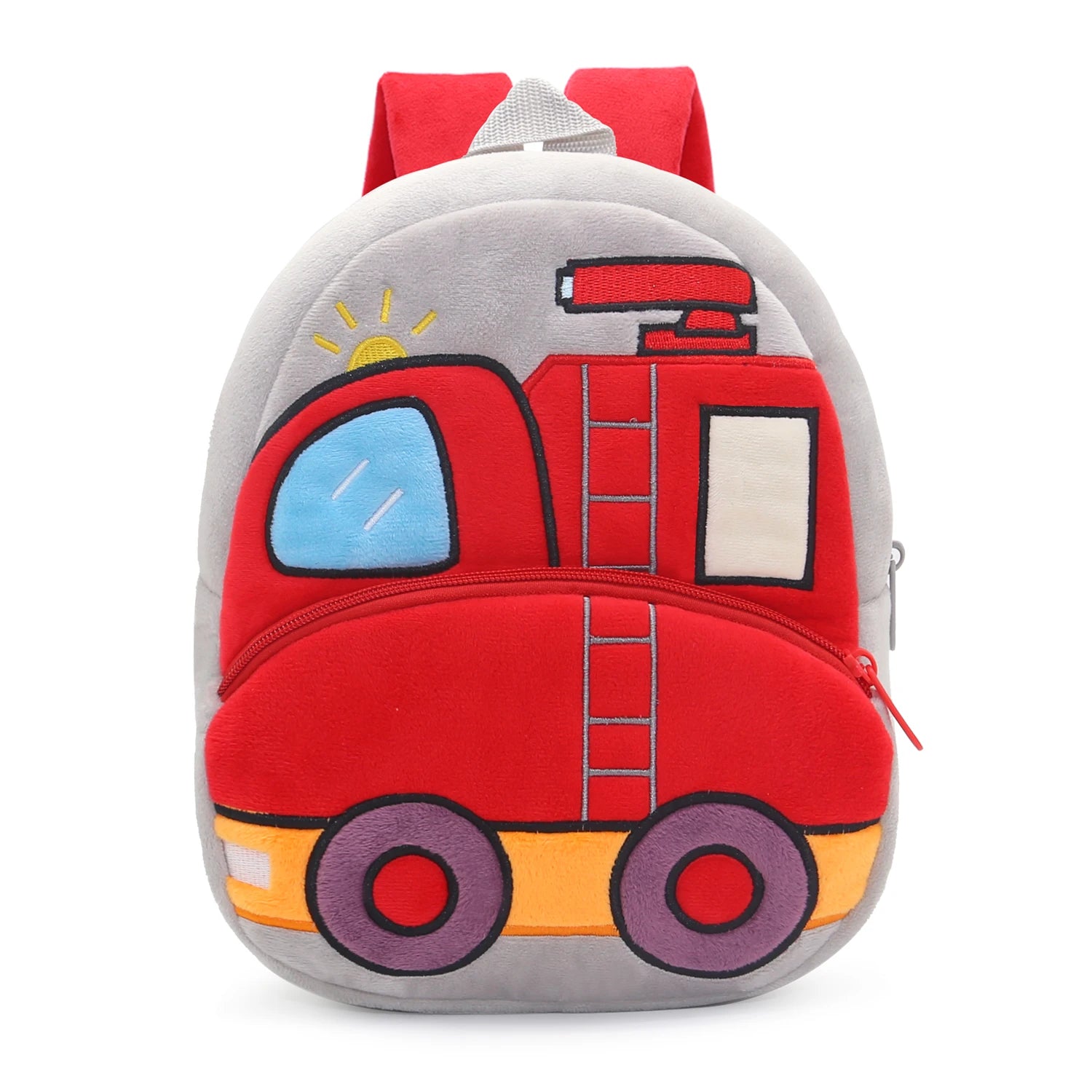 2-4 Years Old Kids Engineering Backpack Cartoon Excavator Backpack Plush Kids Small School Bag Toy Backpack