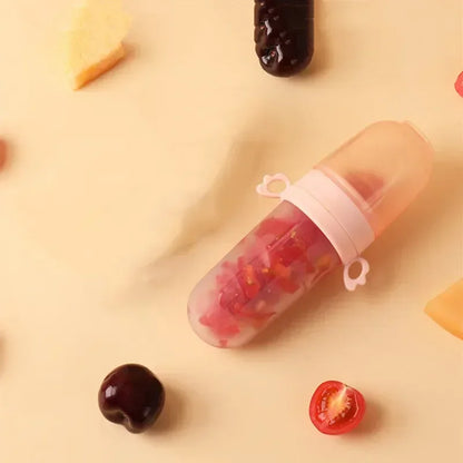 40Ml Kid Food Supplement Training Feeder Cups Baby Feeding Bottles Spoon Child Silicone Pacifier Bottle Fruit Bite Bag