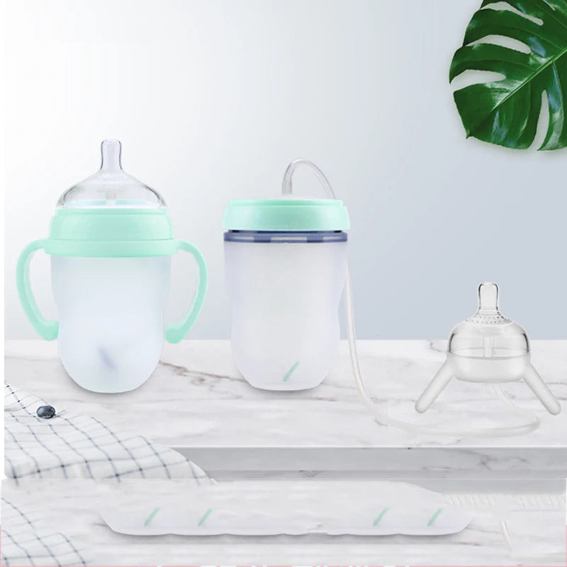 250ML Baby Feeding Bottle Children Bottle Hands-Free Kids Cup Silicone Nipple NO BPA Baby Pacifier Drinking Water Milk Bottle