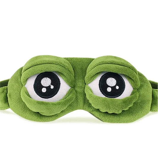 3D Sad Frog Sleep Eye Mask Sleeping Eyeshade Cover Shade Eye Patch Women Men Children Soft Portable Blindfold Travel Eyepatch