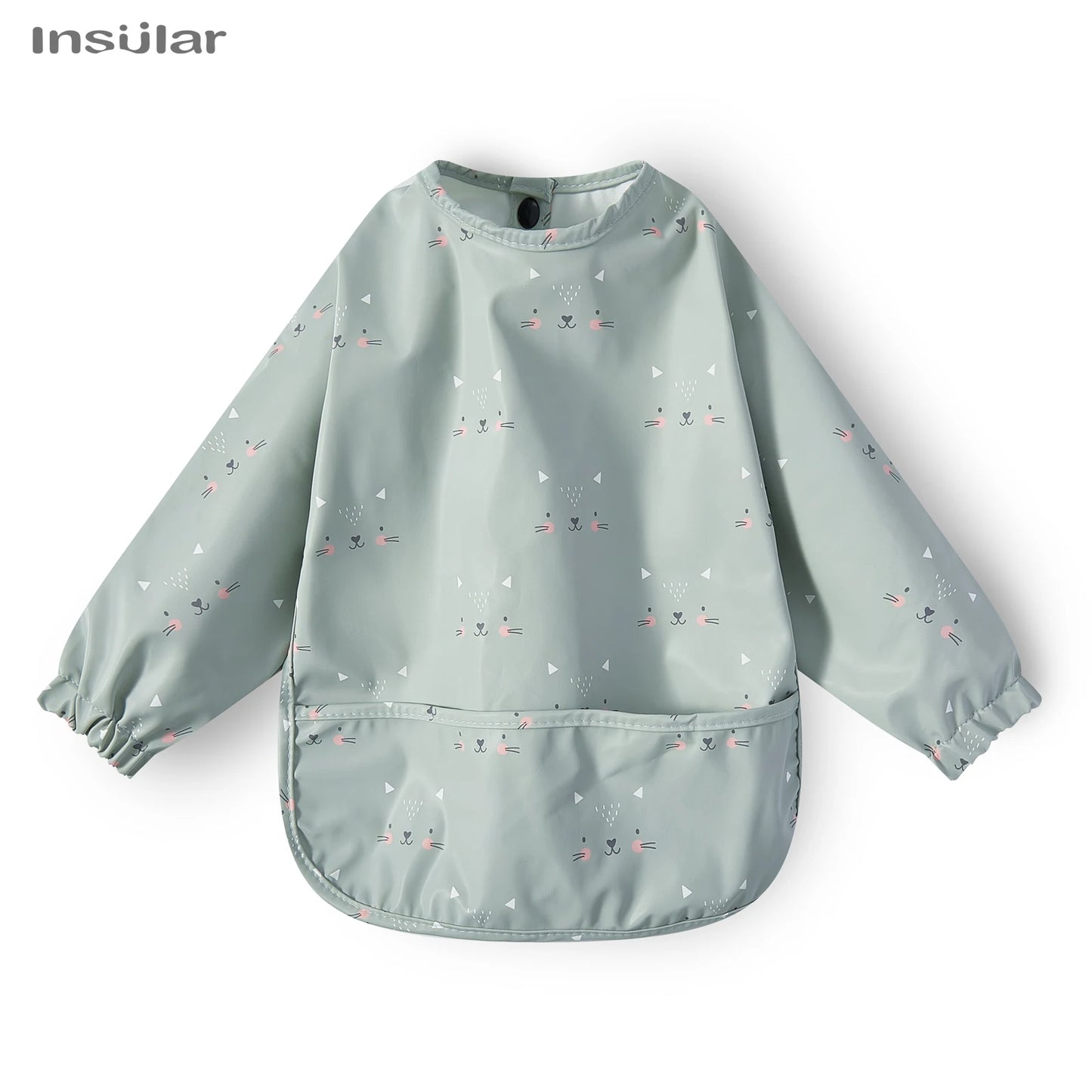 New Children Feeding Aprons Long Sleeve Baby Bib with Pocket Full Cover Baby Bibs with Pocket Waterproof Long Sleeve Bibs
