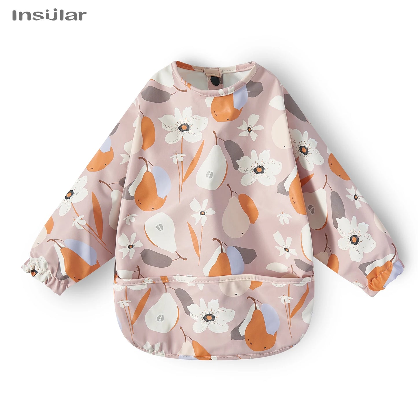 New Children Feeding Aprons Long Sleeve Baby Bib with Pocket Full Cover Baby Bibs with Pocket Waterproof Long Sleeve Bibs