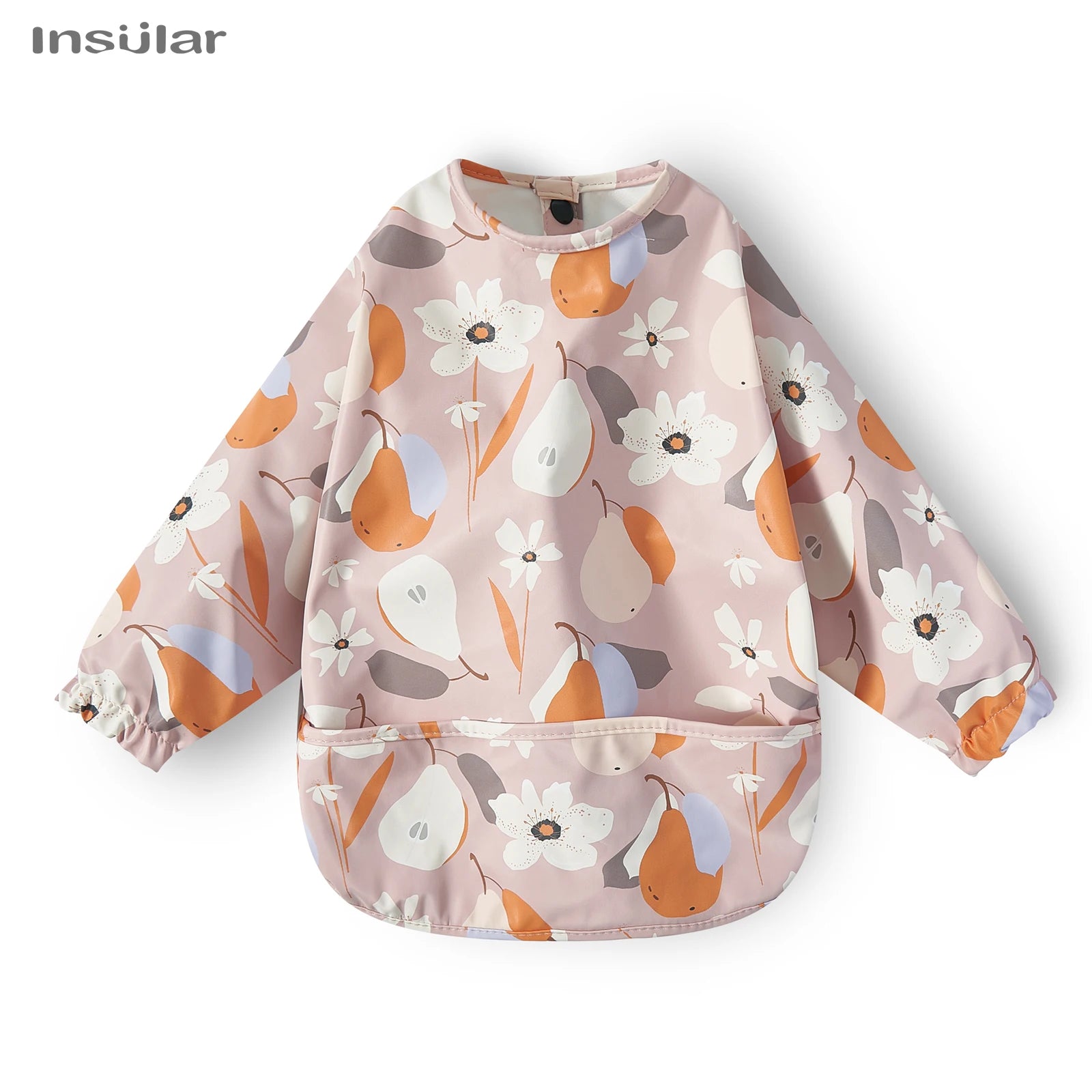 New Children Feeding Aprons Long Sleeve Baby Bib with Pocket Full Cover Baby Bibs with Pocket Waterproof Long Sleeve Bibs