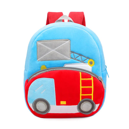 2-4 Years Old Kids Engineering Backpack Cartoon Excavator Backpack Plush Kids Small School Bag Toy Backpack